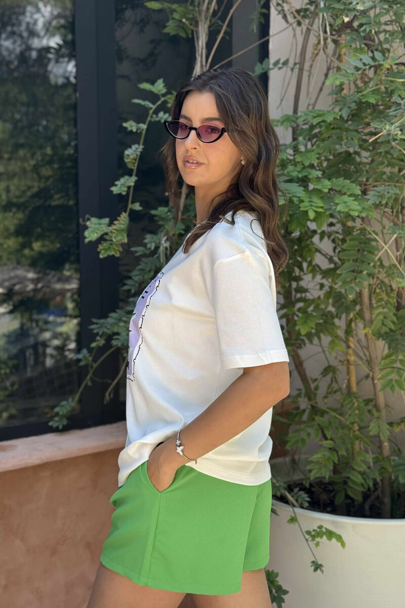 T-SHIRT NJË NGJYRËSH ME IMAZH PËR FEMRA NË NGJYRËN E BARDHË - 4