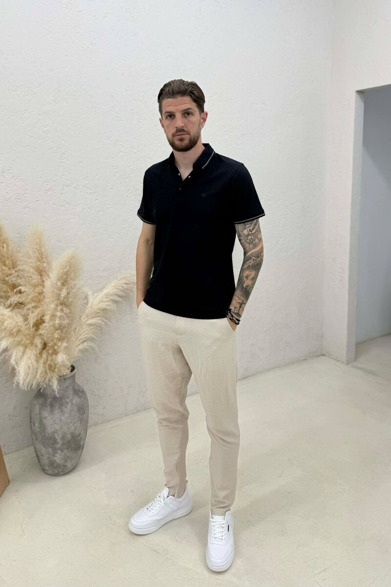 T-SHIRT NJE NGJYRESH ME JAKE POLO PER MESHKUJ NE NGJYRE BLU TE ERRET - 3