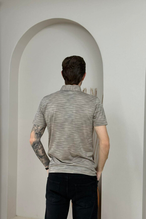 T-SHIRT NJE NGJYRESH ME JAKE POLO PER MESHKUJ NE NGJYRE GRI - 3