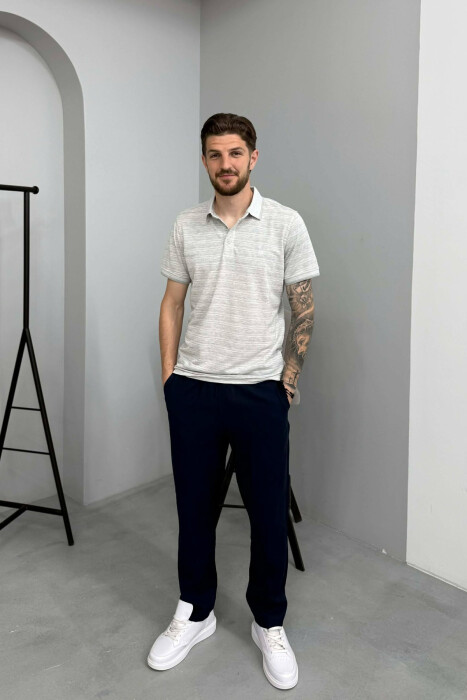 T-SHIRT NJE NGJYRESH ME JAKE POLO PER MESHKUJ NE NGJYRE GRI - 3