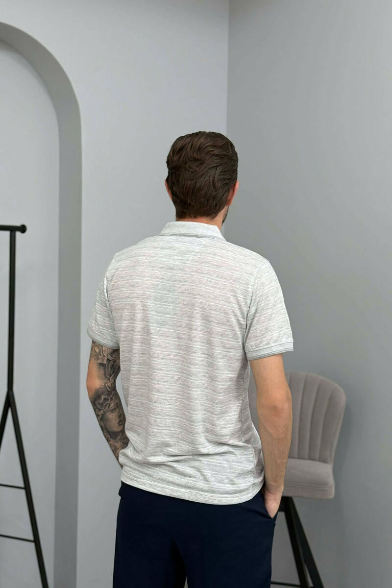 T-SHIRT NJE NGJYRESH ME JAKE POLO PER MESHKUJ NE NGJYRE GRI - 5