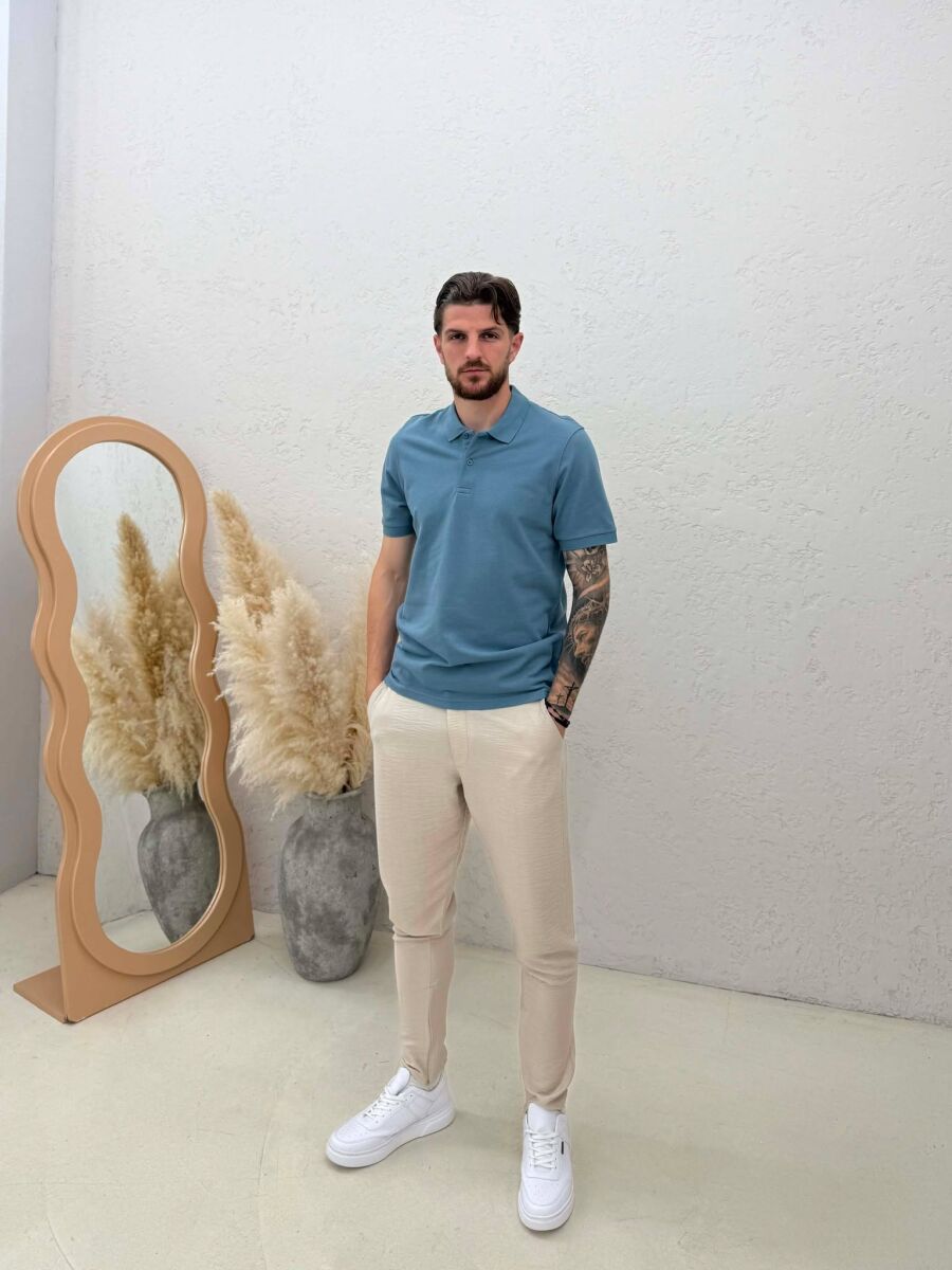 T-SHIRT NJE NGJYRESH ME JAKE POLO PER MESHKUJ NE NGJYRE GRI - 3