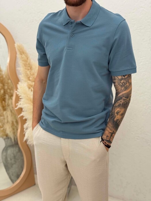 T-SHIRT NJE NGJYRESH ME JAKE POLO PER MESHKUJ NE NGJYRE GRI - 4