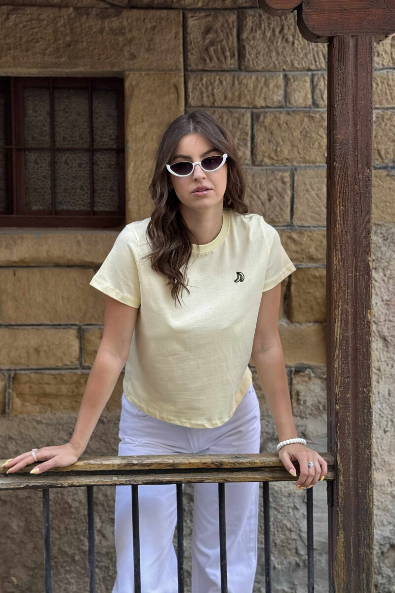 T-SHIRT NJË NGJYRËSH ME LOGON E BANANES PËR FEMRA NË NGJYRËN E VERDHË - 5