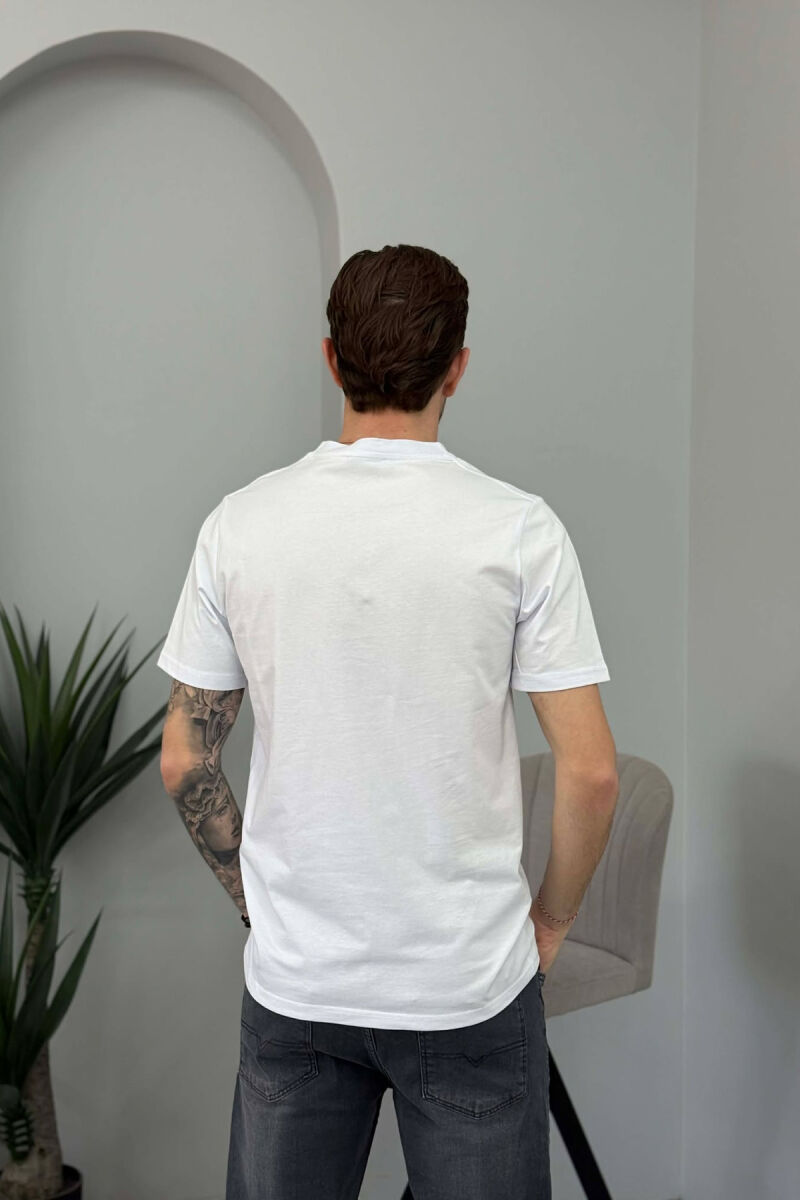 T-SHIRT NJE NGJYRESH ME SHKRIME TE THJESHTA PER MESHKUJ NE NGJYRE TE BARDHE - 4