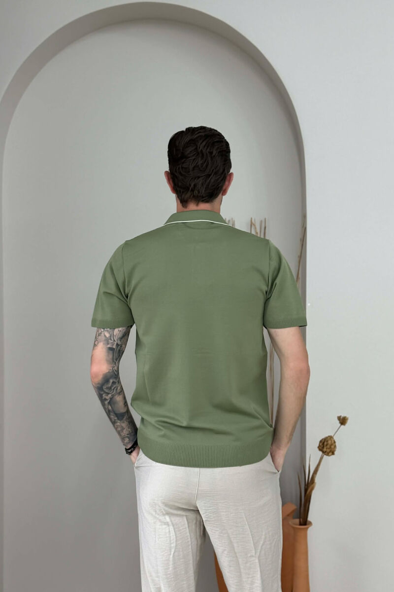 T-SHIRT NJE NGJYRESH ME ZNXHIR PER MESHKUJ NE NGJYRE JESHILE - 2