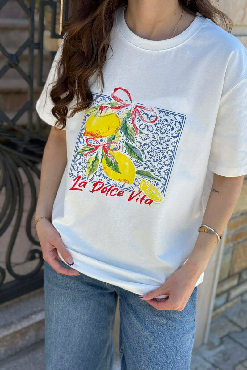 T-SHIRT NJE NGJYRESH PER FEMRA NE NGJYRE TE BARDHE - 2