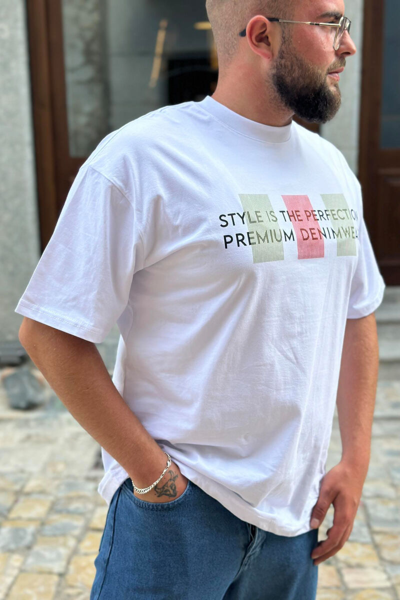 T-SHIRT PAMBUK PËR MESHKUJ NË NGJYRË TË BARDHË - 3