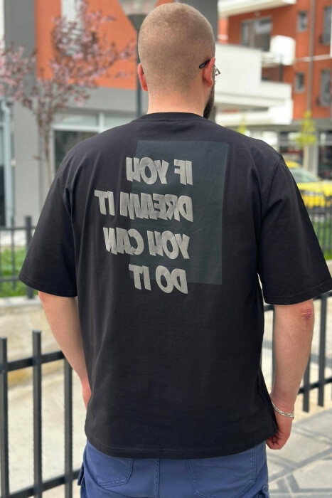 T-SHIRT PAMBUKU PËR MESHKUJ NË NGJYRËN E ZEZË - 2