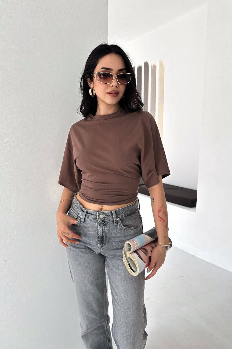 T-SHIRT PER FEMRA NE NGJYRE KAFE - 1