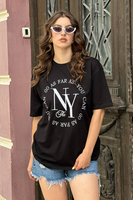 T-SHIRT PËR FEMRA NË NGJYRË TË ZEZË - 3