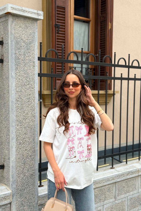 T-SHIRT PER FEMRA NE NGJYRE TE BARDHE - KLAUDIO FASHION