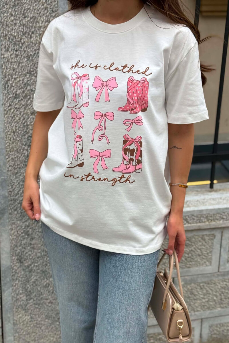 T-SHIRT PER FEMRA NE NGJYRE TE BARDHE - 2