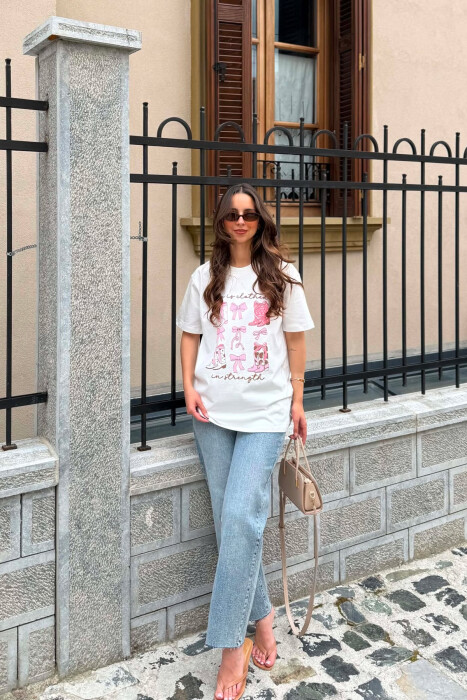 T-SHIRT PER FEMRA NE NGJYRE TE BARDHE - 5