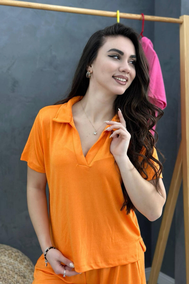 T-SHIRT+ SHORTS WOMEN SET ORANGE/PORTOKALLI - 3