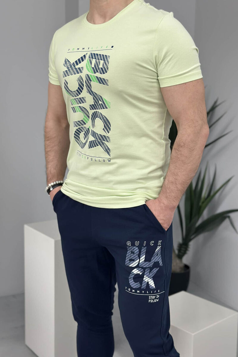 T-SHIRT+JOGGERS WRITTINGS MEN SET MINT/MENTE - 2