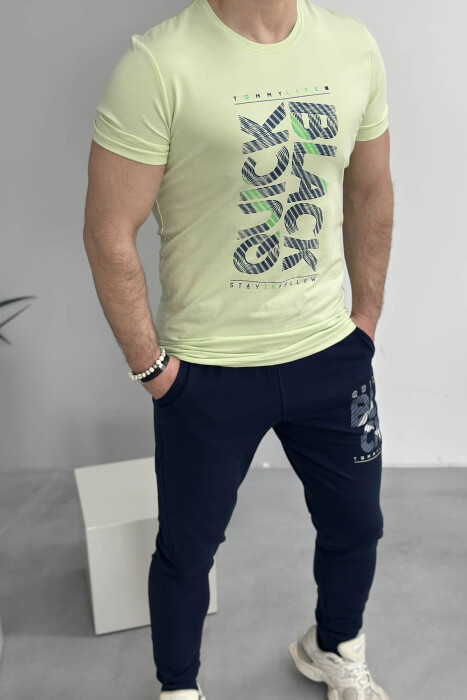 T-SHIRT+JOGGERS WRITTINGS MEN SET MINT/MENTE - 3