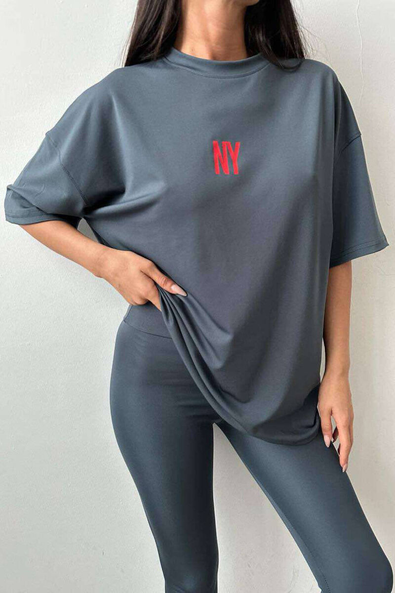 T-SHIRT+LEGGINGS WOMAN SET DARK GREY/GEE - 3