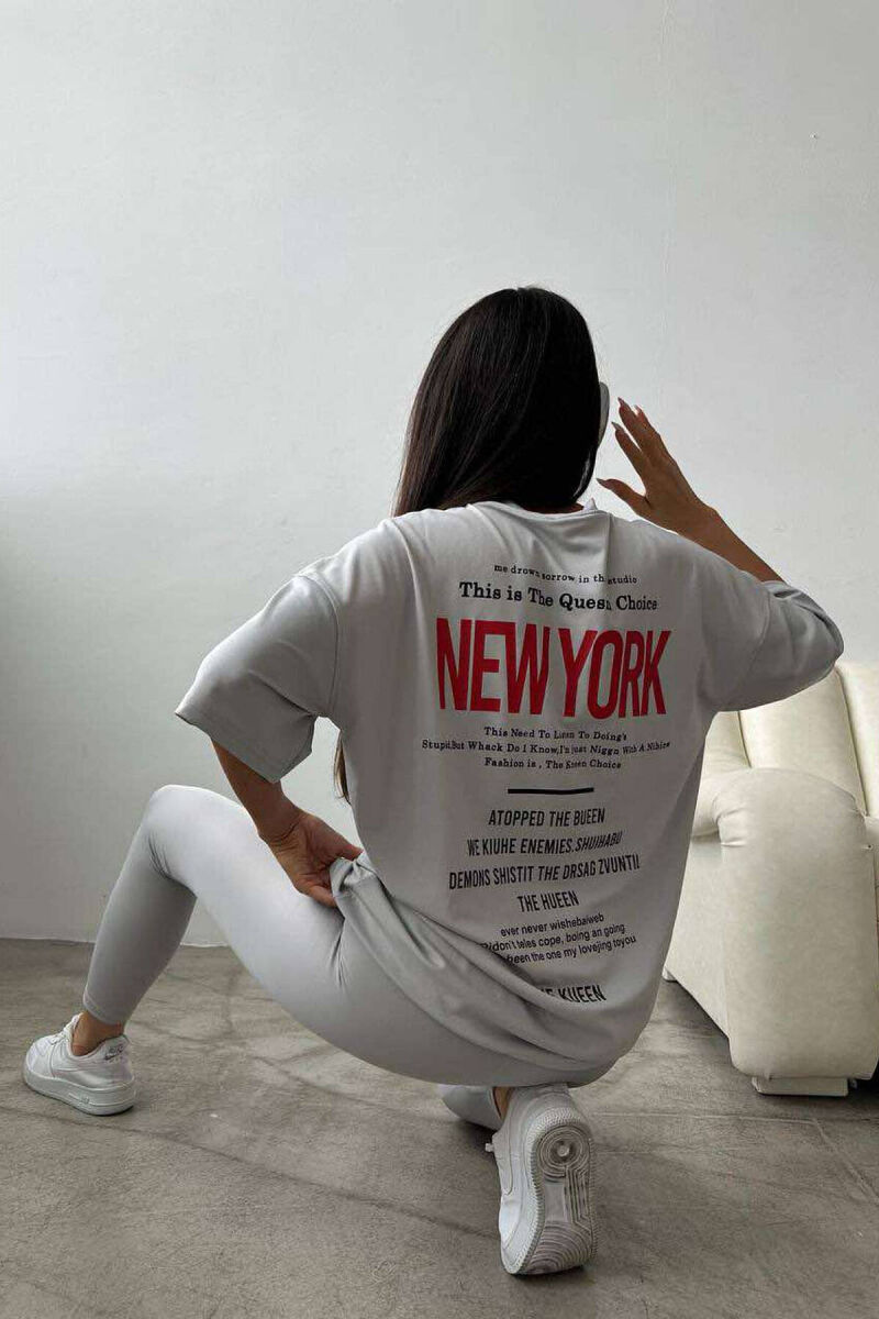 T-SHIRT+LEGGINGS WOMAN SET LIGHT GREY/GZ - 2