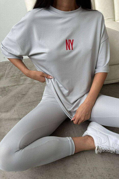 T-SHIRT+LEGGINGS WOMAN SET LIGHT GREY/GZ - 4