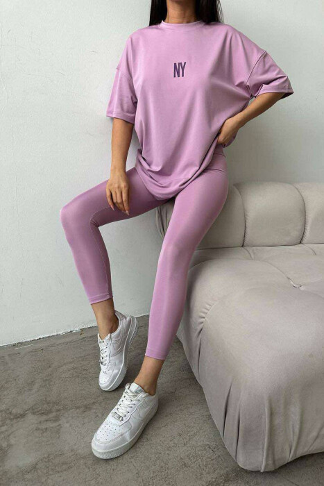 T-SHIRT+LEGGINGS WOMAN SET LIGHT PURPLE/LEZB 