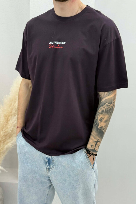 T-SHIRT ME SHKRIME PER MESHKUJ NE NGJYRE KAFE TE ERRET - 2