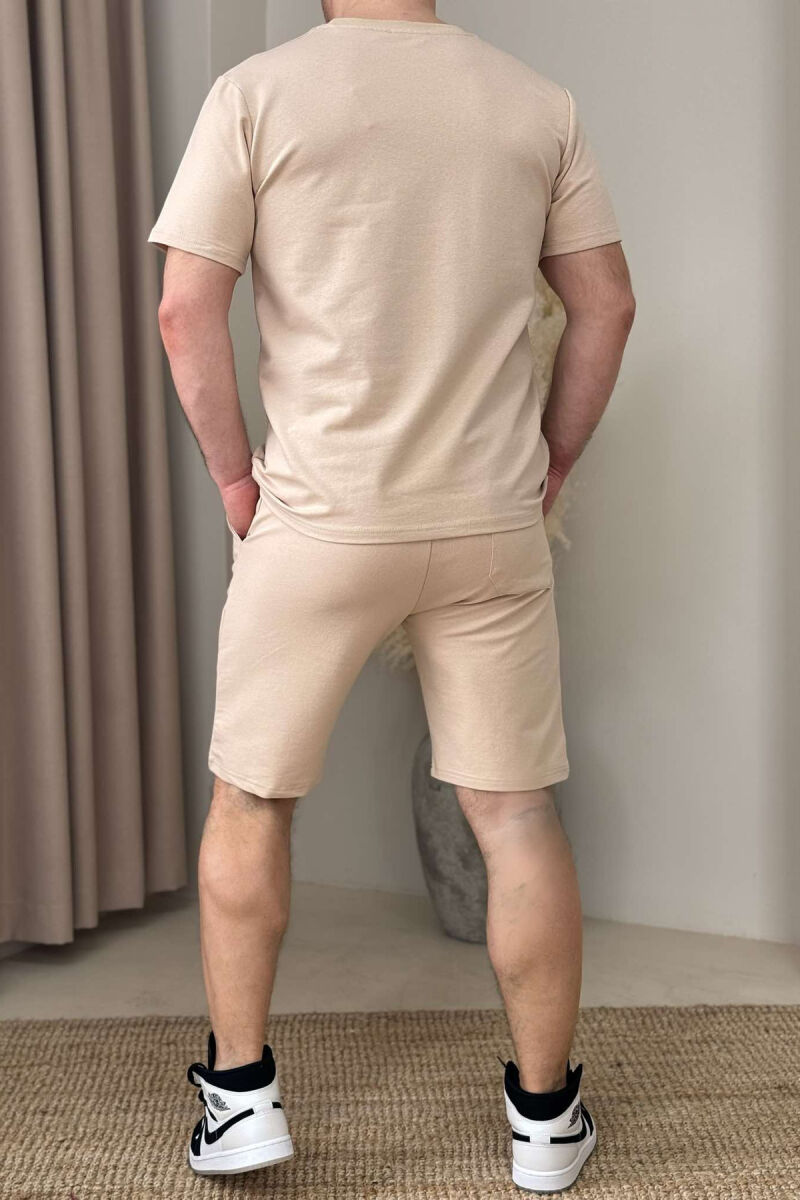 T-SHIRT+SHORT SWEATPANTS WRITTINGS MEN SET BEIGE/BEZHE - 3
