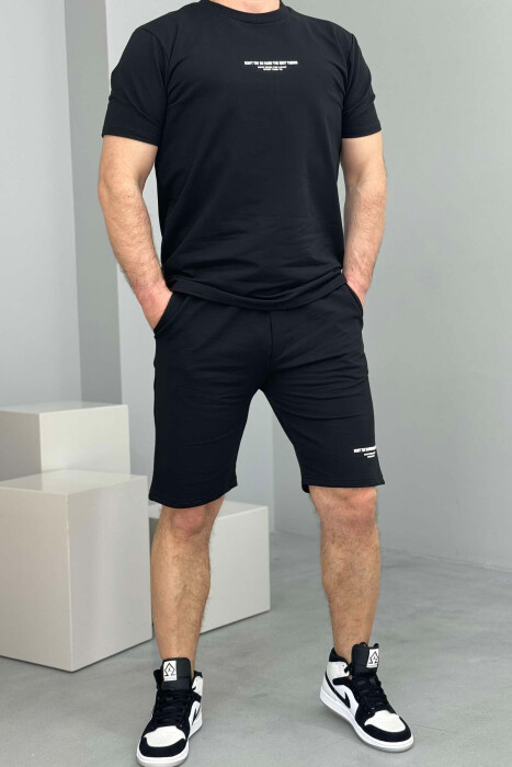 T-SHIRT+SHORT SWEATPANTS WRITTINGS MEN SET BLACK/ E ZEZE 