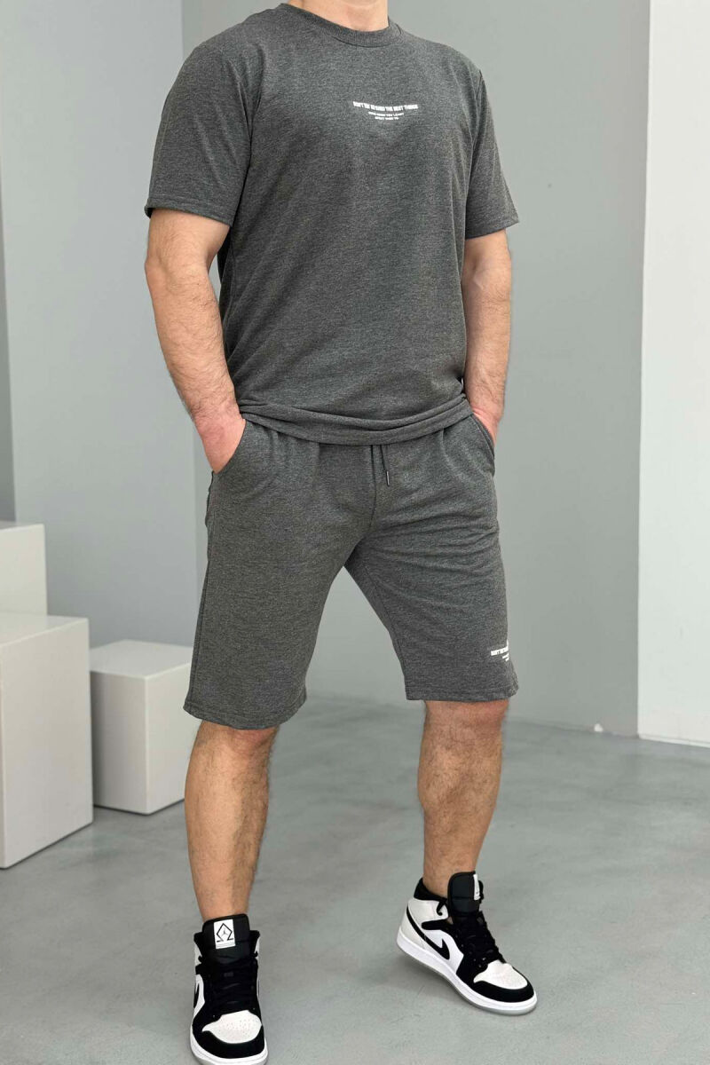 T-SHIRT+SHORT SWEATPANTS WRITTINGS MEN SET GREY/GRI - 1