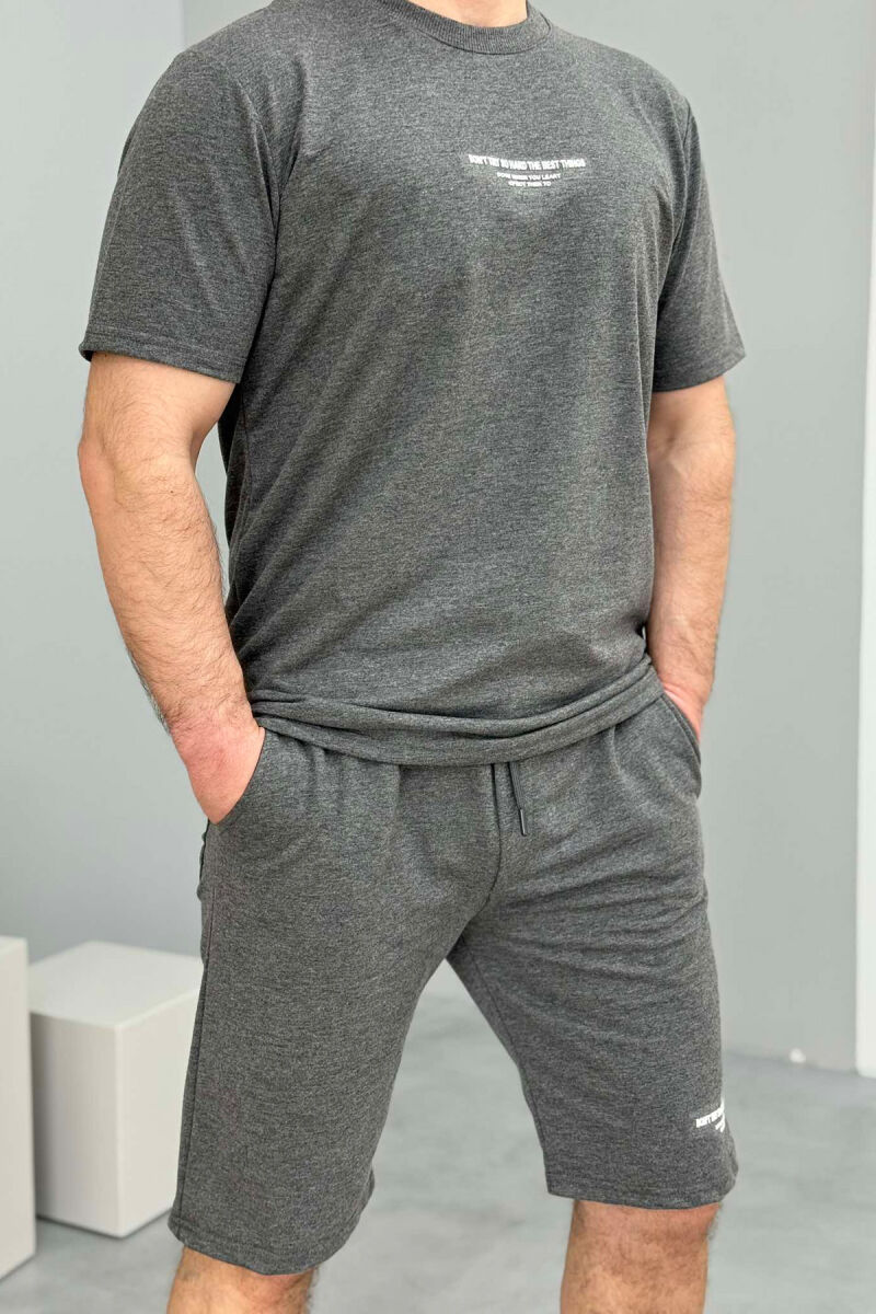 T-SHIRT+SHORT SWEATPANTS WRITTINGS MEN SET GREY/GRI - 2