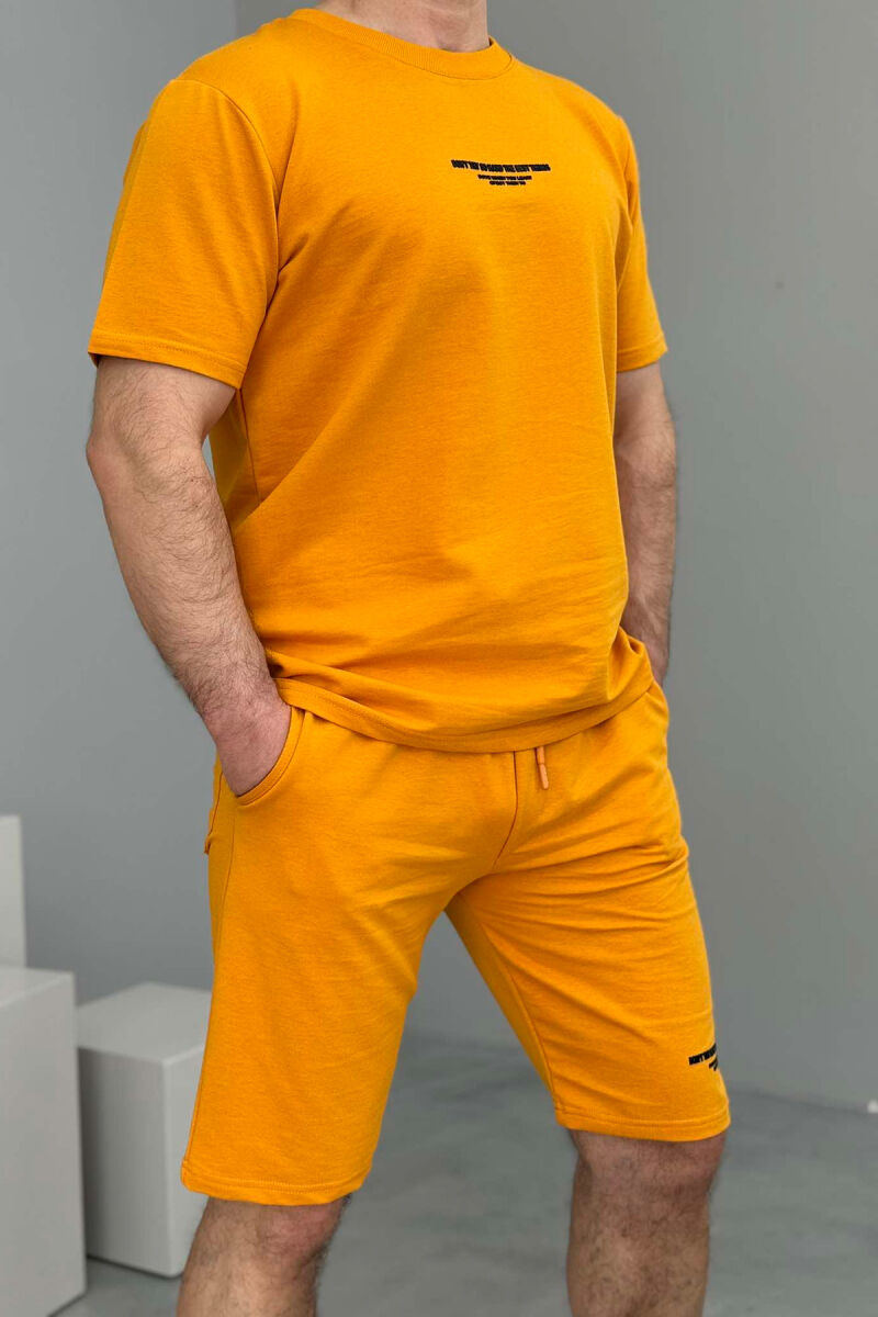 T-SHIRT+SHORT SWEATPANTS WRITTINGS MEN SET MUSTARD/MUSTARDE - 2