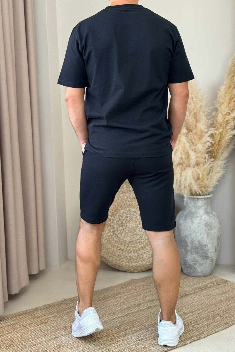 T-SHIRT+SHORTS ONE COLOR MEN SET BLACK/ E ZEZE - 3