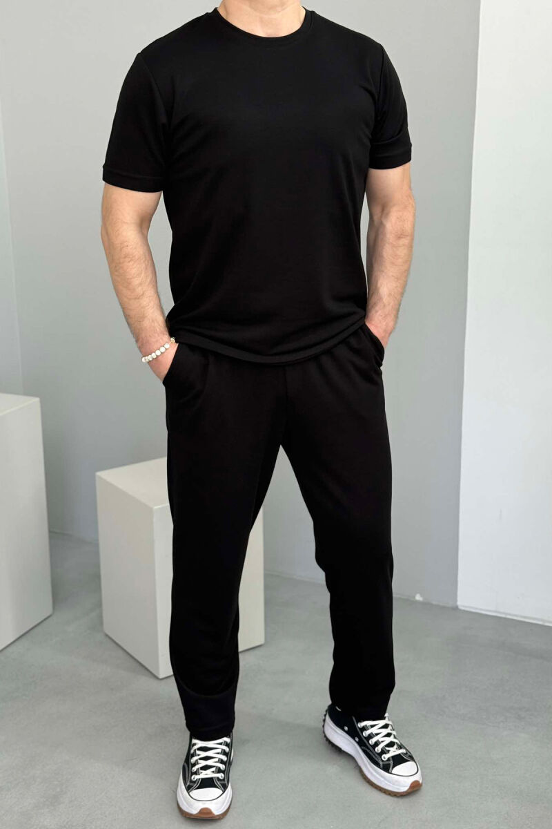T-SHIRT+SWEATPANTS ONE COLOR MEN SET BLACK/ E ZEZE - 1