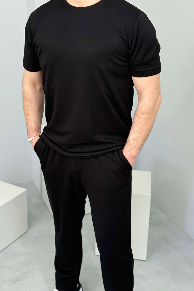 T-SHIRT+SWEATPANTS ONE COLOR MEN SET BLACK/ E ZEZE - 3