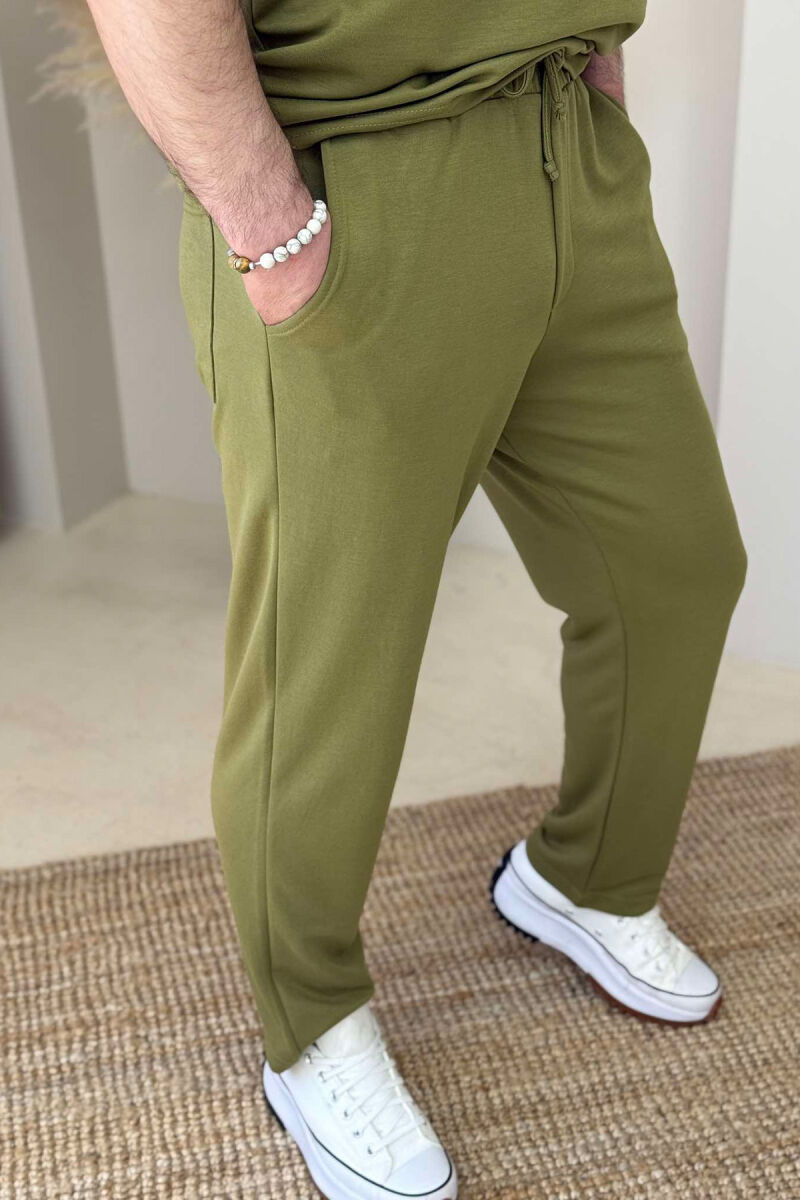 T-SHIRT+SWEATPANTS ONE COLOR MEN SET GREEN/JESHILE - 5