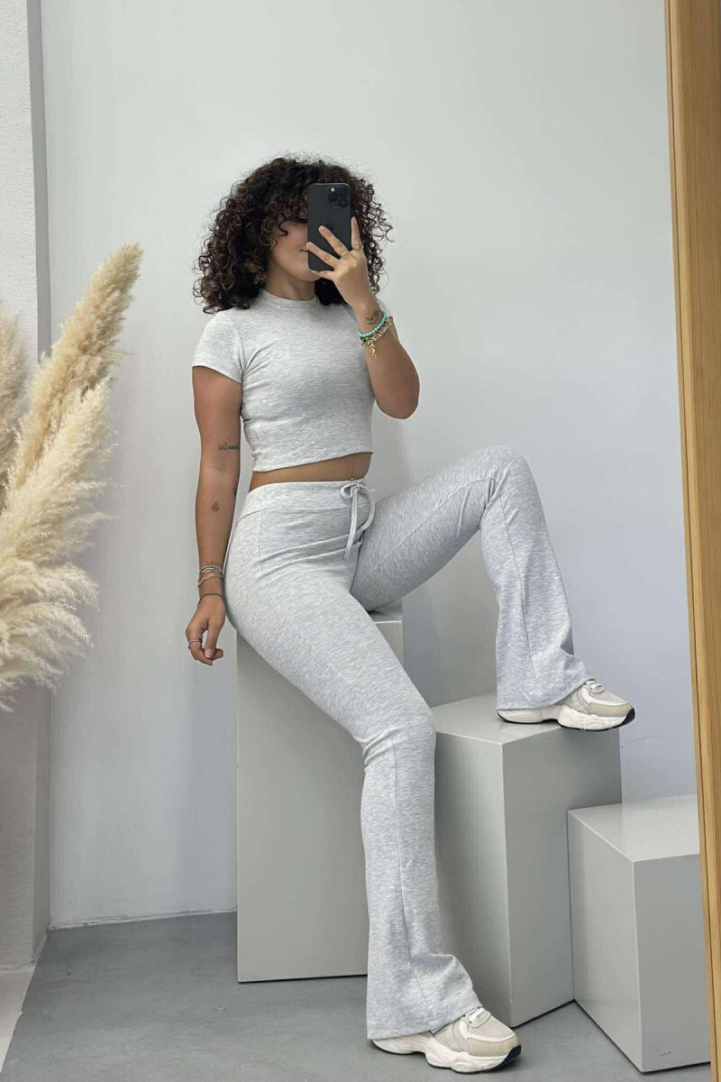 T-SHIRT+TROUSERS ONE COLOR WOMEN SET LIGHT GREY/GZ - 2