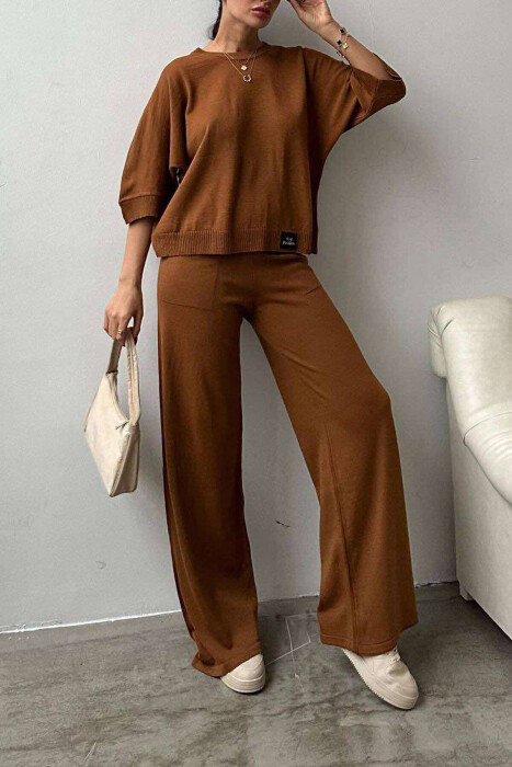 T-SHIRT+TROUSERS WOMAN SET BROWN/KAFE 