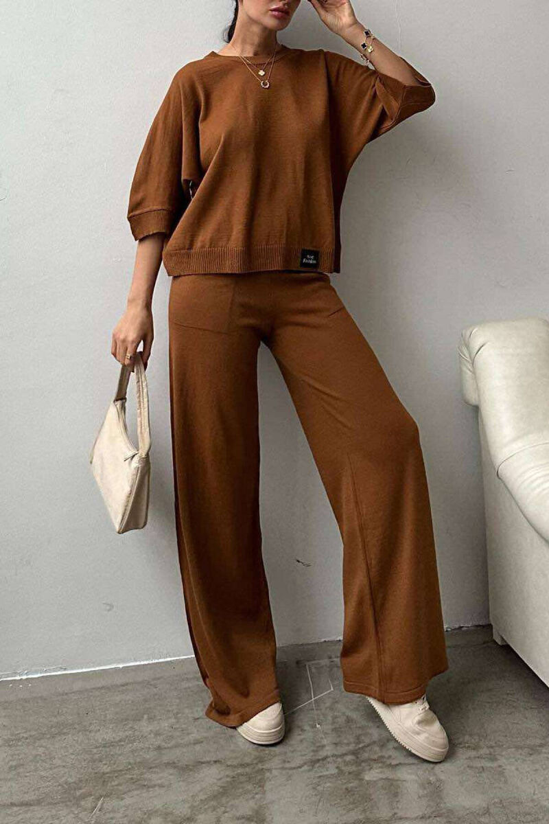T-SHIRT+TROUSERS WOMAN SET BROWN/KAFE - 1