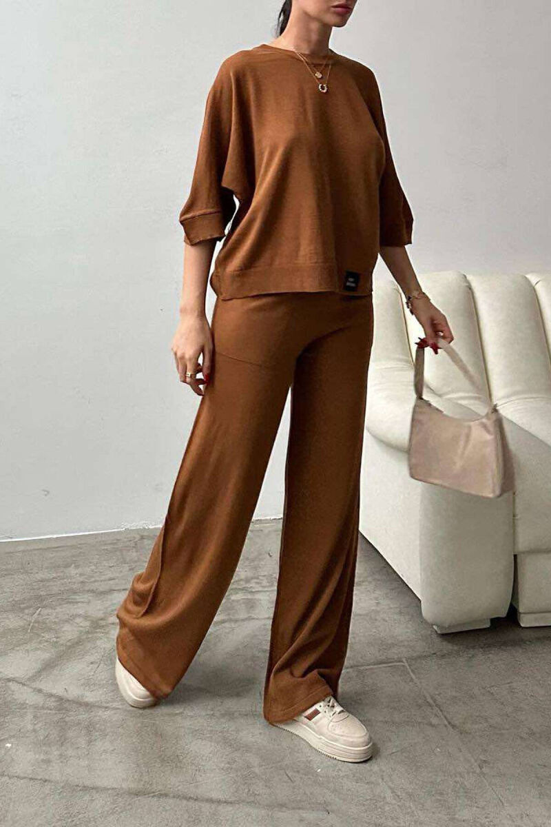 T-SHIRT+TROUSERS WOMAN SET BROWN/KAFE - 3