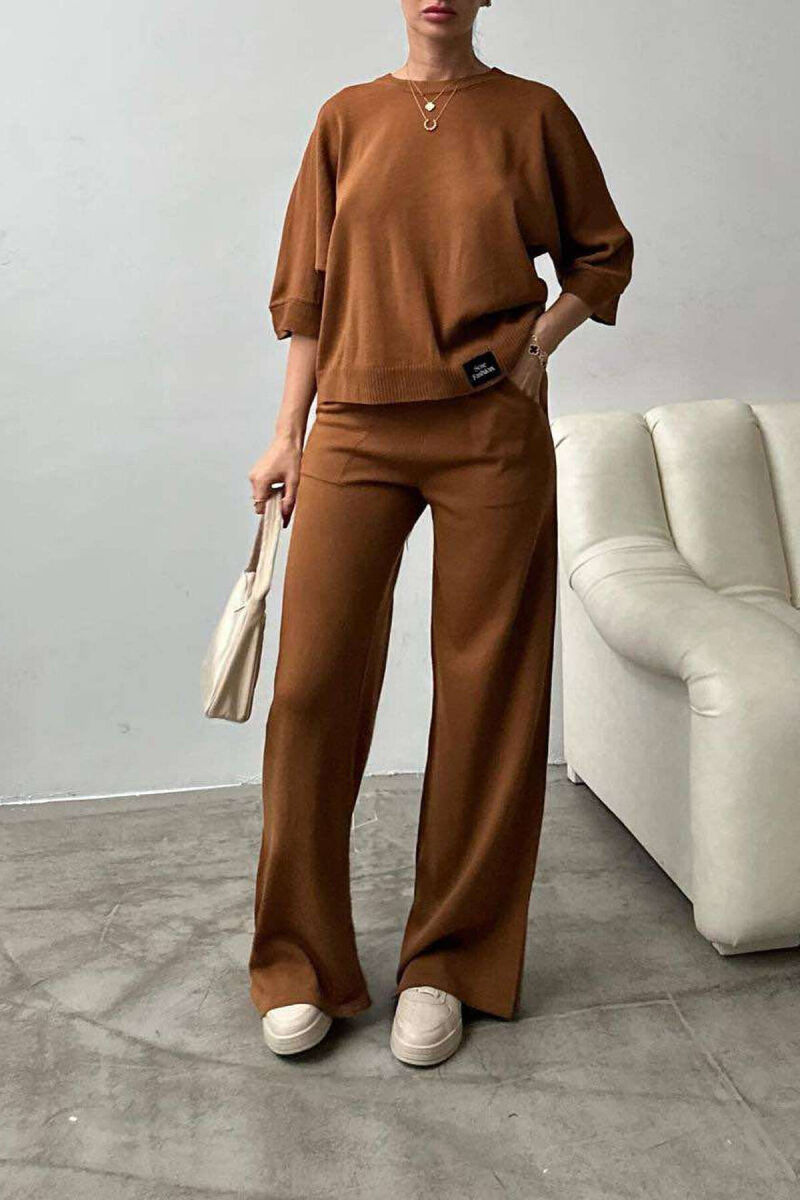 T-SHIRT+TROUSERS WOMAN SET BROWN/KAFE - 4