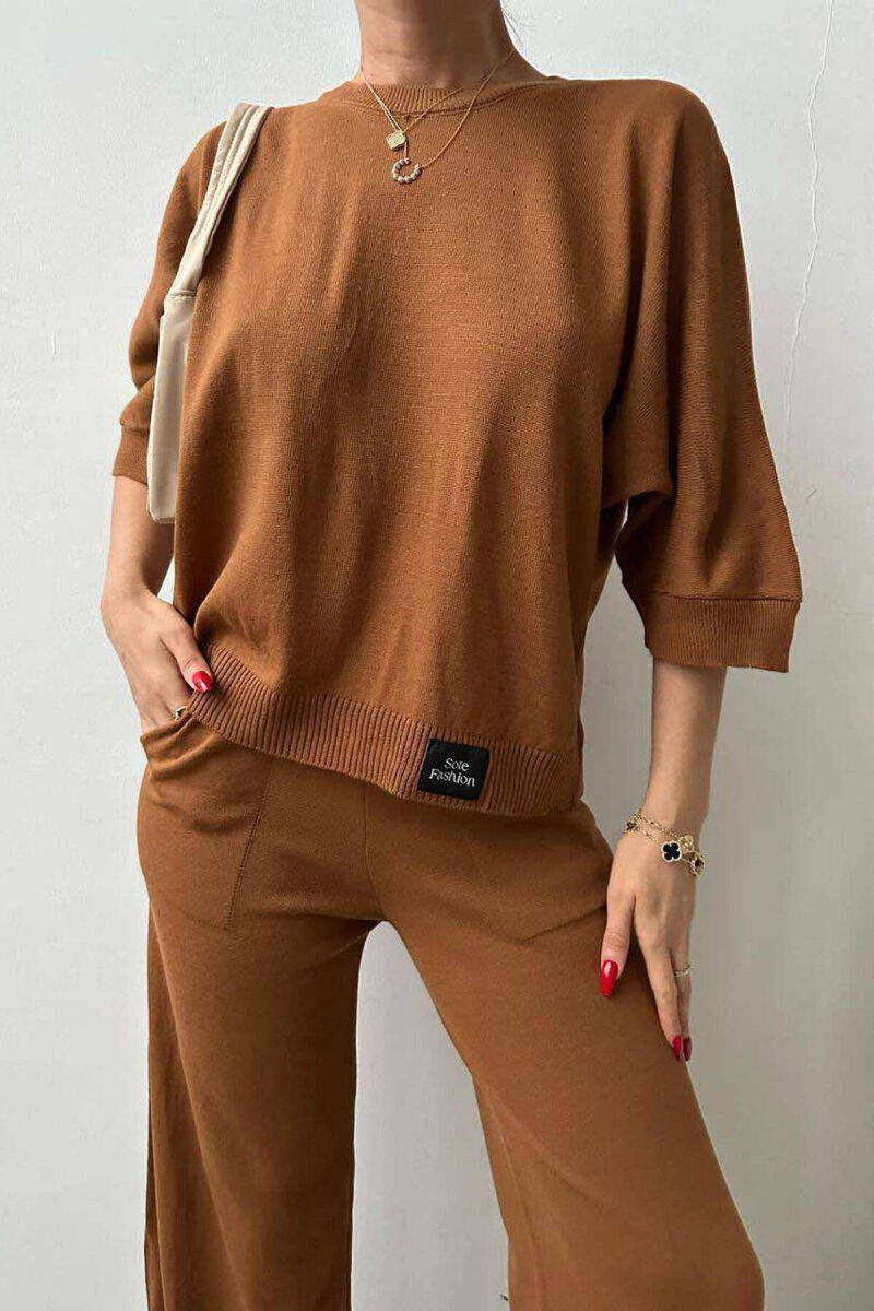T-SHIRT+TROUSERS WOMAN SET BROWN/KAFE - 5