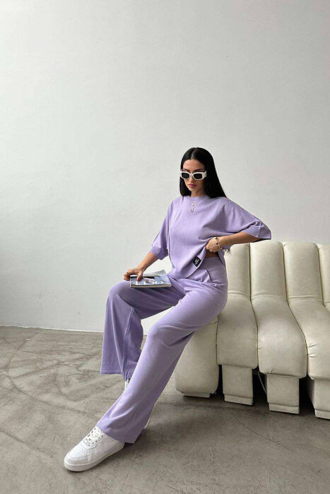 T-SHIRT+TROUSERS WOMAN SET LIGHT PURPLE/LEZB - 3