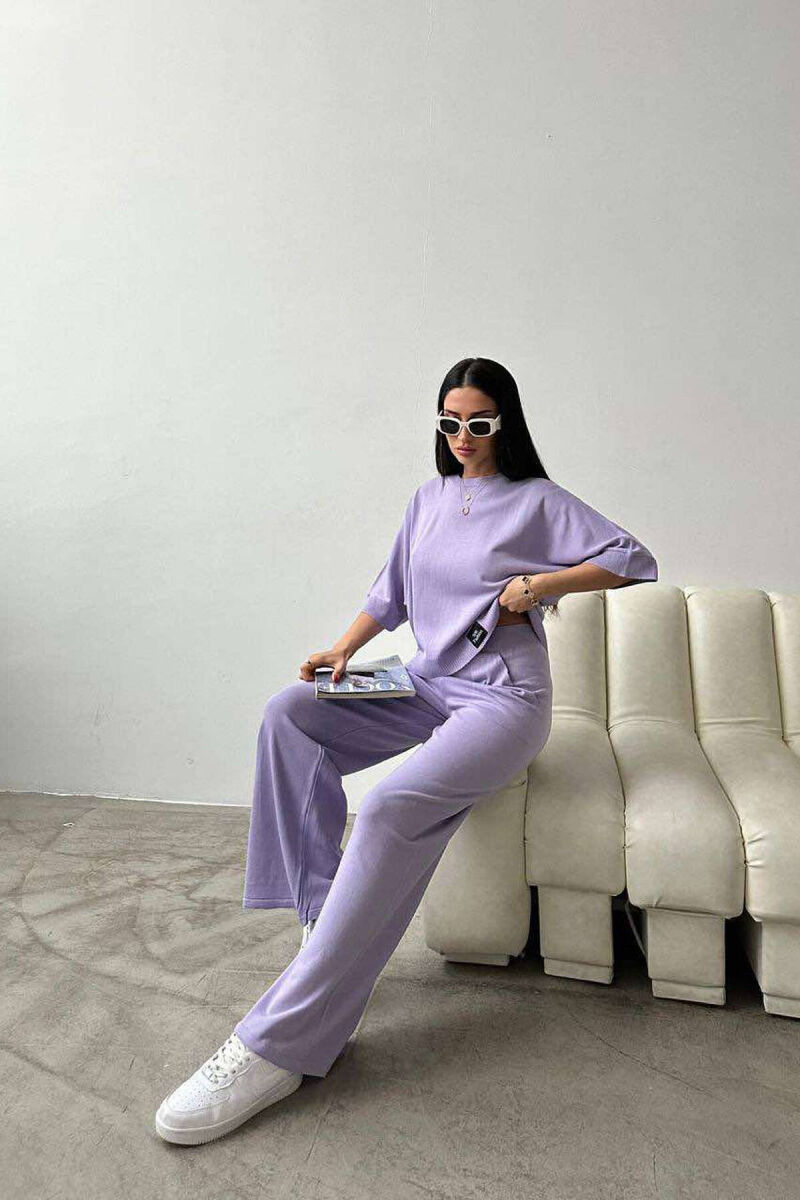 T-SHIRT+TROUSERS WOMAN SET LIGHT PURPLE/LEZB - 3