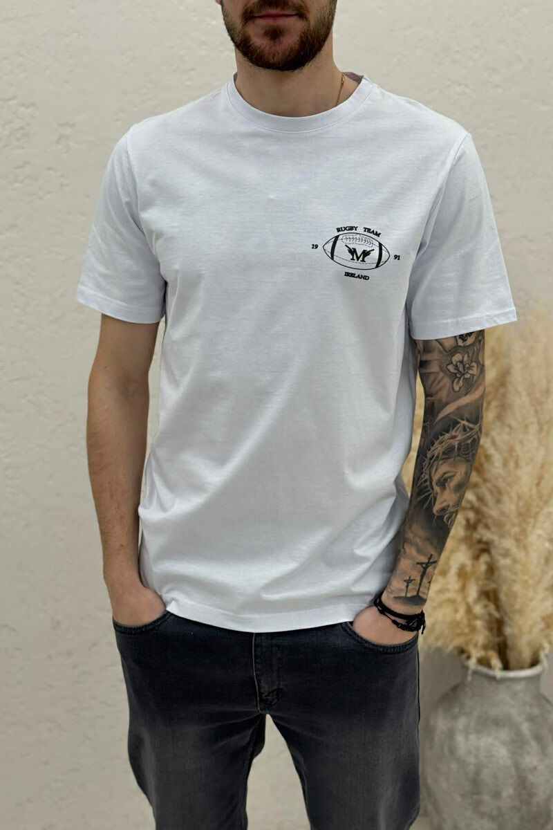 T-SHIRT ME IMAZH PARA NE NGJYRE TE BARDHE - 3