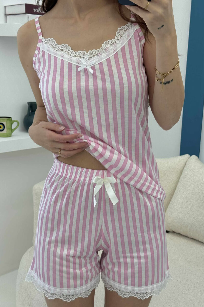 TANK TOP+SHORTS STRIPES WOMEN PYJAMAS PINK/ROZE - 9