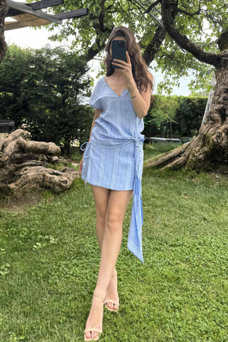 TANK TOP+SKORT ONE COLOR WOMEN SET BABY BLUE/BLU BY 