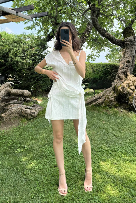 TANK TOP+SKORT ONE COLOR WOMEN SET WHITE-E BARDHE 
