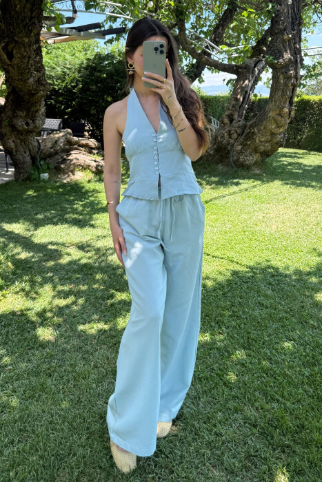 TANK TOP+TROUSERS ELASTIC WOMEN SET LIGHTBLUE/BZ - 6