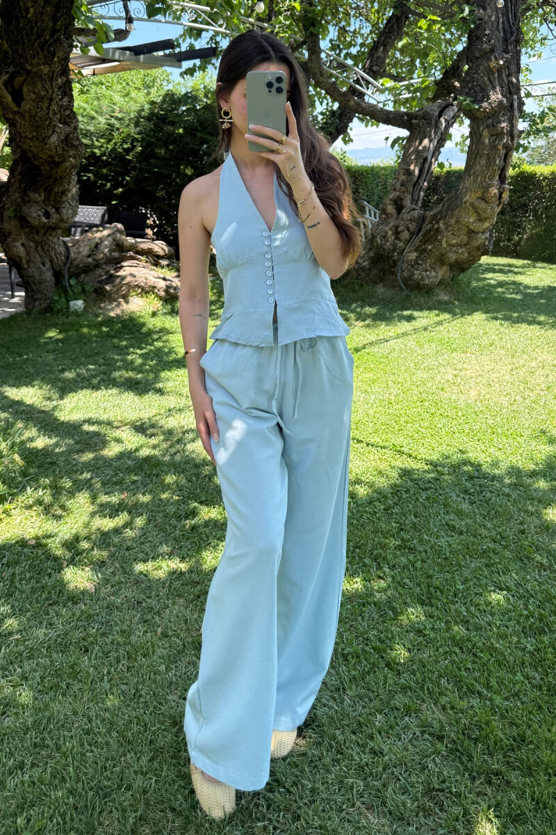 TANK TOP+TROUSERS ELASTIC WOMEN SET LIGHTBLUE/BZ - 6