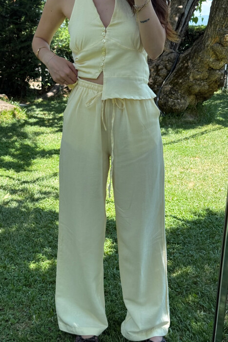 TANK TOP+TROUSERS ELASTIC WOMEN SET YELLOW/E VERDHE - 2